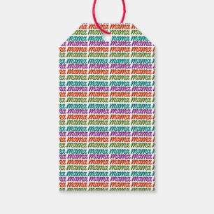 Farbenfrohe Mama-Geschenktasche Geschenkanhänger