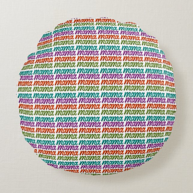 Farbenfrohe Mama-Geschenktasche Rundes Kissen (Vorderseite)