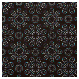 Farbenfrohe Mandala auf schwarzem Hintergrund Stoff