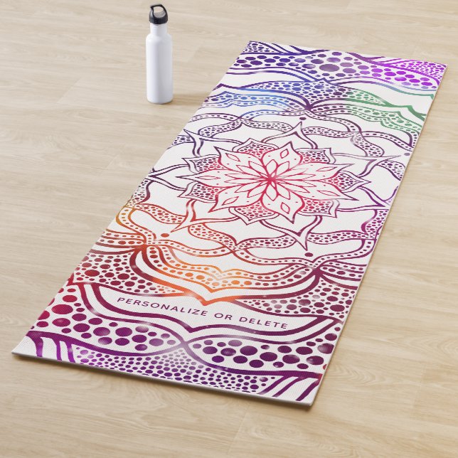 Farbenfrohe Mandala Blume Boho Stilvoll fröhlich C Yogamatte (Beispiel)