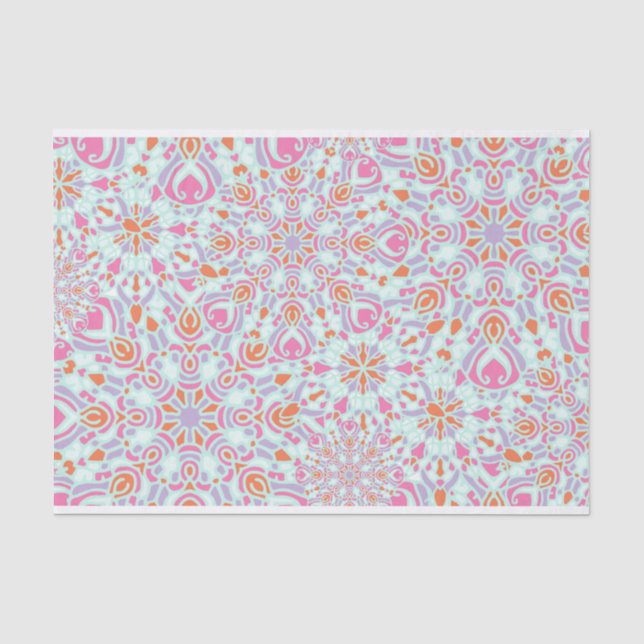 Farbenfrohe Mandala Blume Winterschneeflocken Must Seidenpapier (Vorderseite)