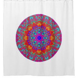 Farbenfrohe Mandala Boho Badezimmer Duschvorhang