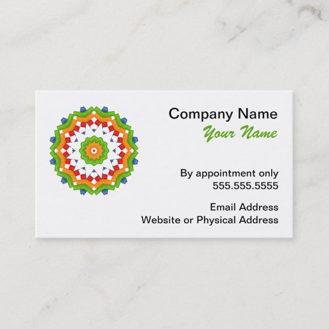 Farbenfrohe Mandala Business Cards Visitenkarte (Vorderseite)