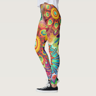 Farbenfrohe Mandala Capri Leggings