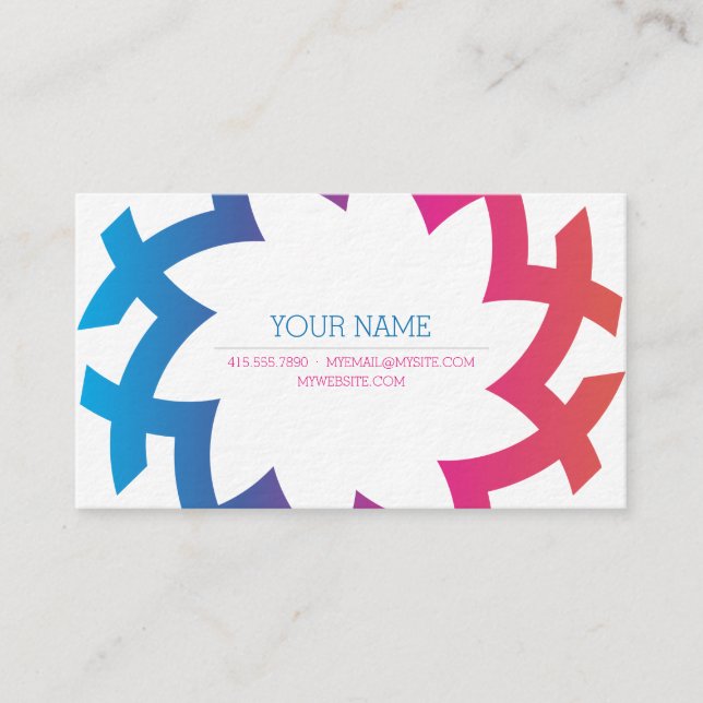 Farbenfrohe Mandala Design Business Card Visitenkarte (Vorderseite)