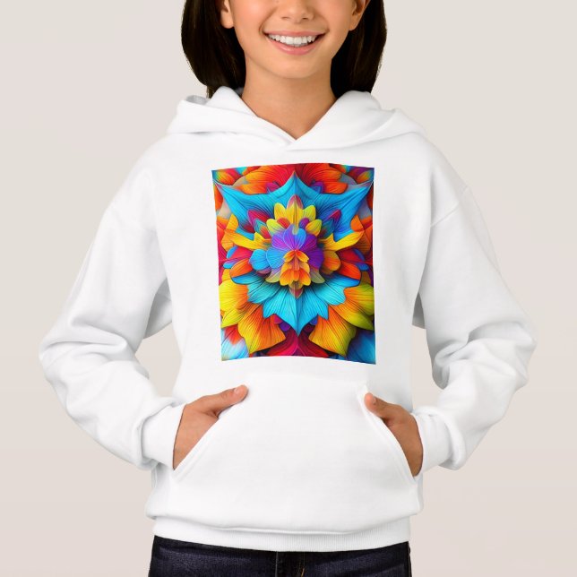 Farbenfrohe Mandala Design Hoodie (Vorderseite)