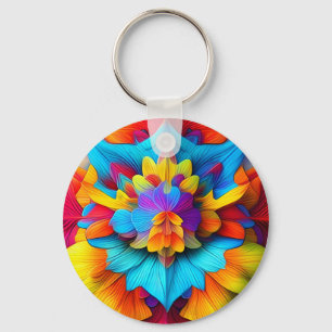 Farbenfrohe Mandala Design Schlüsselanhänger