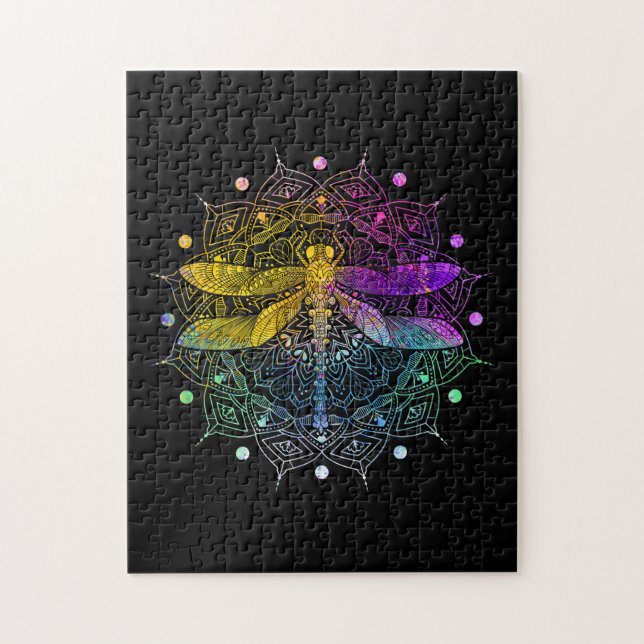 Farbenfrohe Mandala Dragonfly (Vertikal)