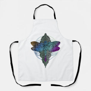 Farbenfrohe Mandala Dragonfly T Shirt Lotus Blume Schürze