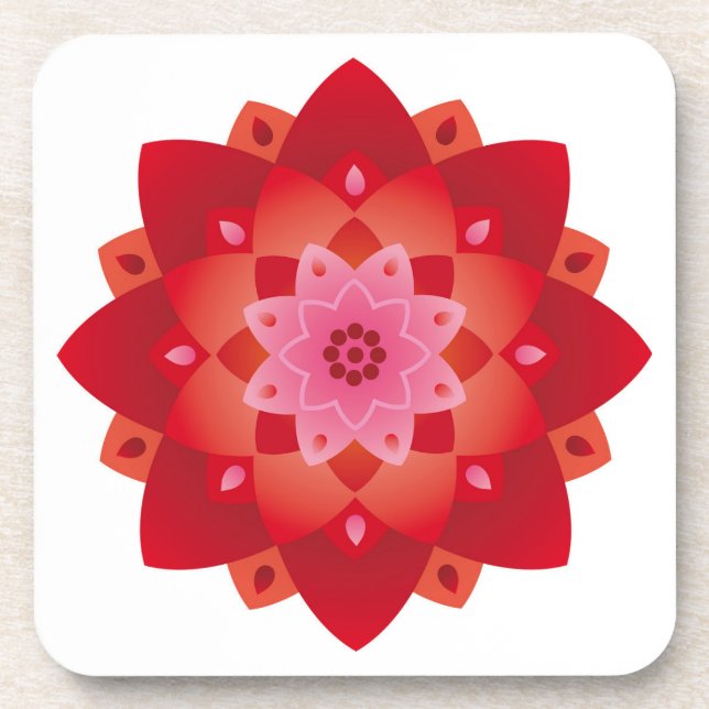 Farbenfrohe Mandala Energy Wheel Blume Harmonie Getränkeuntersetzer (Vorderseite)