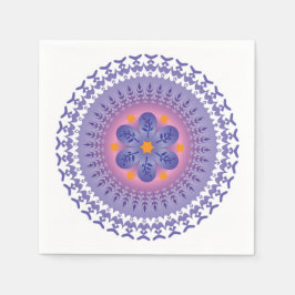 Farbenfrohe Mandala Energy Wheel Blume Harmonie Serviette