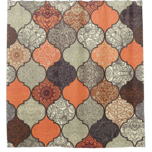 Farbenfrohe Mandala: Islamisches Patchwork Nahtlos Duschvorhang