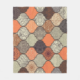 Farbenfrohe Mandala: Islamisches Patchwork Nahtlos Fleecedecke