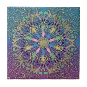 Farbenfrohe Mandala Keramik Tile Fliese