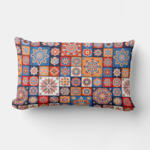 Farbenfrohe Mandala/marokkanische Tile Lendenkissen