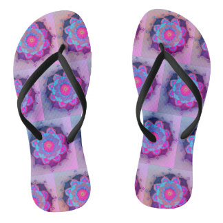 Farbenfrohe Mandala-Muster Flip Flops