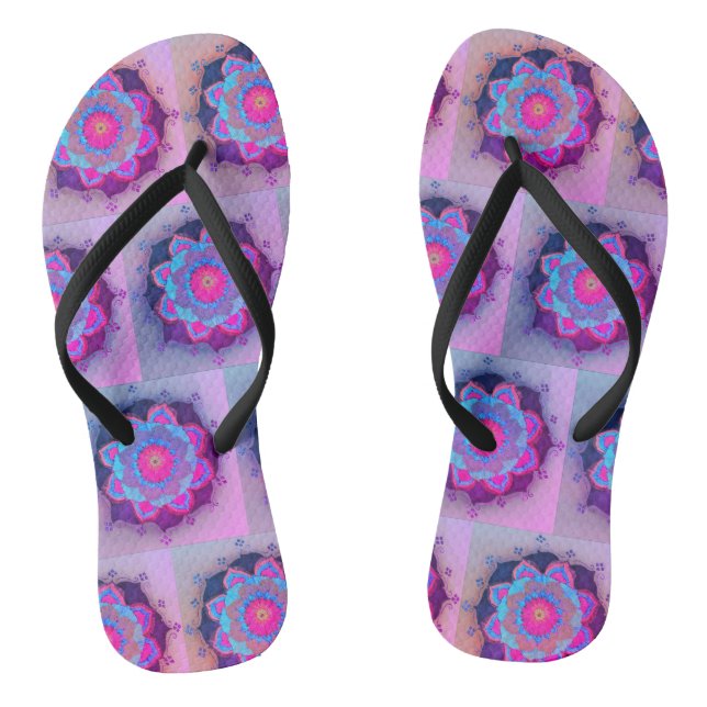 Farbenfrohe Mandala-Muster Flip Flops (Fußbett)