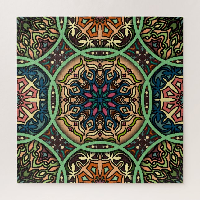 Farbenfrohe Mandala: Vintage Hand mit Blumen (Vertikal)