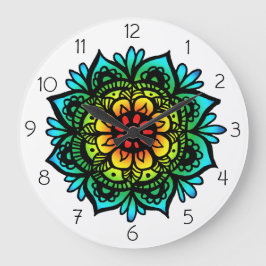 Farbenfrohe Mandala Wall Uhr