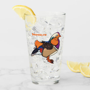 Farbenfrohe Mandarinente-Illustration Glas