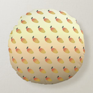 Farbenfrohe Mango Muster Rundes Kissen