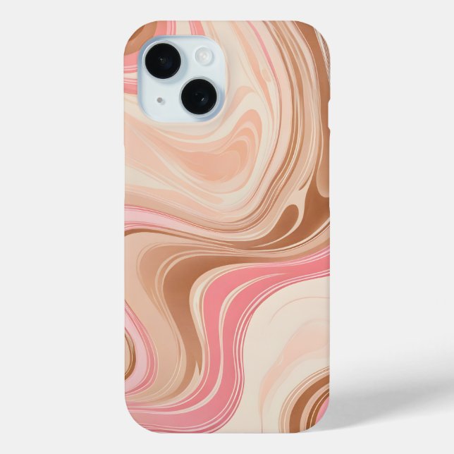 Farbenfrohe Marbled Paper Art iPhone Case (Rückseite)