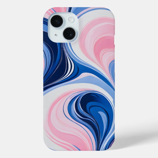 Farbenfrohe Marbled Paper Art iPhone Case (Rückseite)