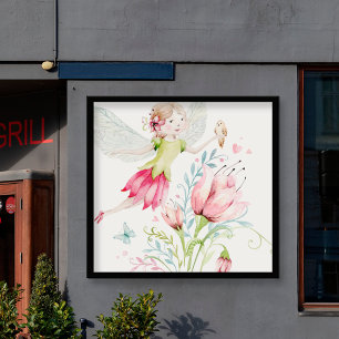 Farbenfrohe Märchen und Blume Poster
