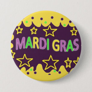 Farbenfrohe Mardi Gras Button