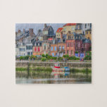Farbenfrohe Marina Village Boat Saint Valery<br><div class="desc">Dieses landschaftliche Puzzle mit seinem farbenfrohen Fischerboot,  dem Jachthafen und dem Dorf Saint Valery #travel #adventure #europe #saintvalery #jigsawpuzzle #gifts #stockingstuffers</div>