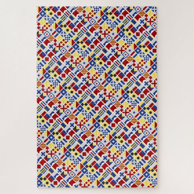 Farbenfrohe Mariner Nautical Flag Muster Herausfor (Vertikal)
