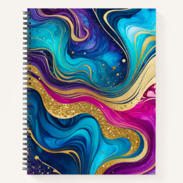 Farbenfrohe Marmor Ink Art Spirituosen Notebook Notizbuch