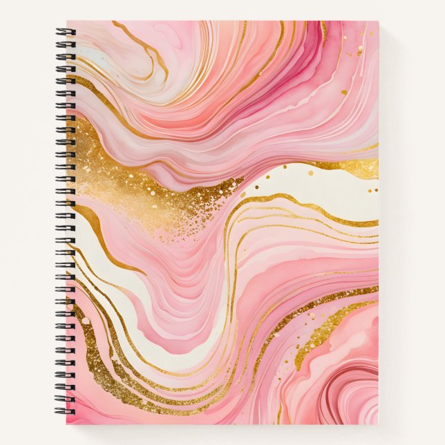 Farbenfrohe Marmor Ink Art Spirituosen Notebook Notizbuch (Vorderseite)