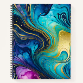 Farbenfrohe Marmor Ink Art Spirituosen Notebook Notizbuch