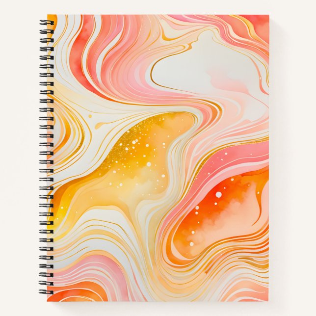 Farbenfrohe Marmor Ink Art Spirituosen Notebook Notizbuch (Vorderseite)