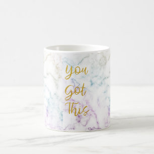 Farbenfrohe Marmor inspirierende Zitat Sie got Kaffeetasse
