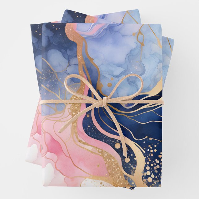 Farbenfrohe Marmorfarbenhandtücher Geschenkpapier Set (Von Creator hochgeladen)