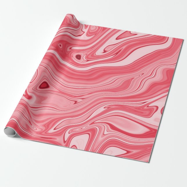Farbenfrohe Marmorgemälde, roter Marmorpinsel Geschenkpapier (Ungerollt)