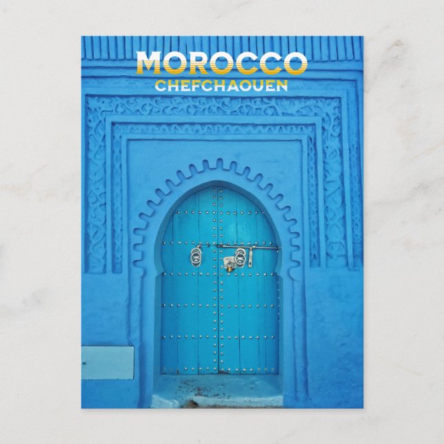 Farbenfrohe marokkanische North Medina Blue Old Ci Postkarte (Vorderseite)
