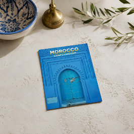 Farbenfrohe marokkanische North Medina Blue Old Ci Postkarte