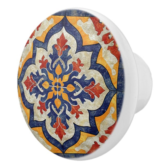 Farbenfrohe Marracash Tile Design Keramikknauf (Rechts)