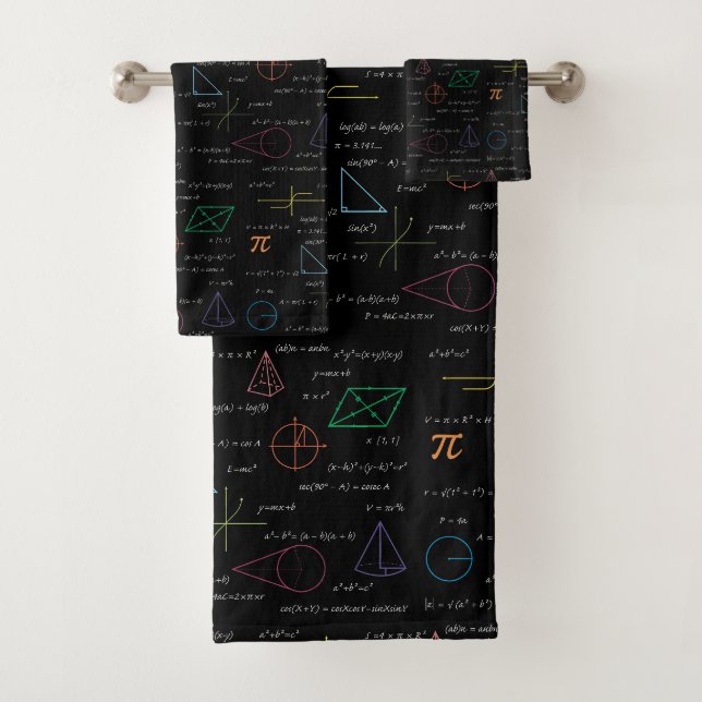 Farbenfrohe Mathematikgleichungen mathematische Fo Badhandtuch Set (Insitu)