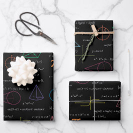 Farbenfrohe Mathematikgleichungen mathematische Fo Geschenkpapier Set