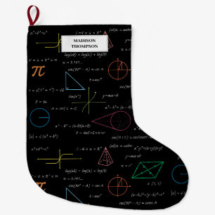 Farbenfrohe Mathematikgleichungen mathematische Fo Großer Weihnachtsstrumpf