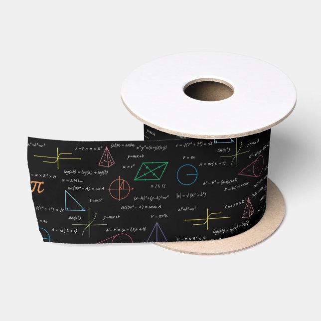 Farbenfrohe Mathematikgleichungen mathematische Fo Satinband (Spule)