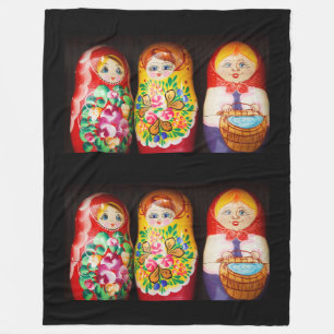 Farbenfrohe Matryoshka Dolls Fleecedecke