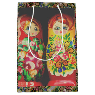 Farbenfrohe Matryoshka Dolls Große Geschenktasche Mittlere Geschenktüte
