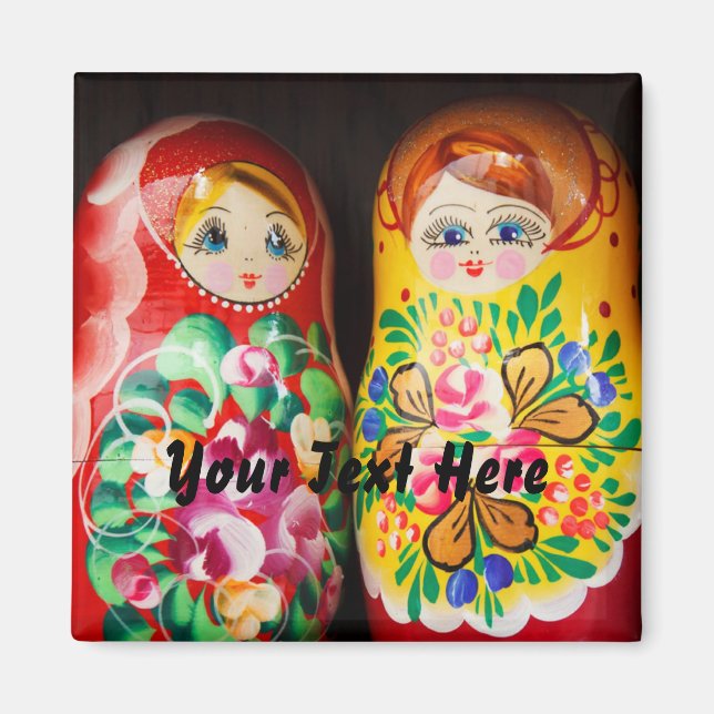 Farbenfrohe Matryoshka Dolls Magnet (Vorne)