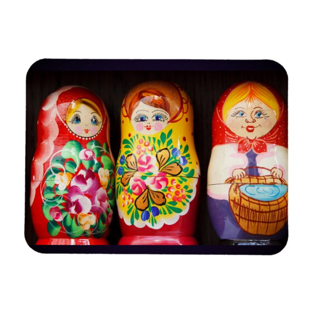Farbenfrohe Matryoshka Dolls Magnet (Horizontal)
