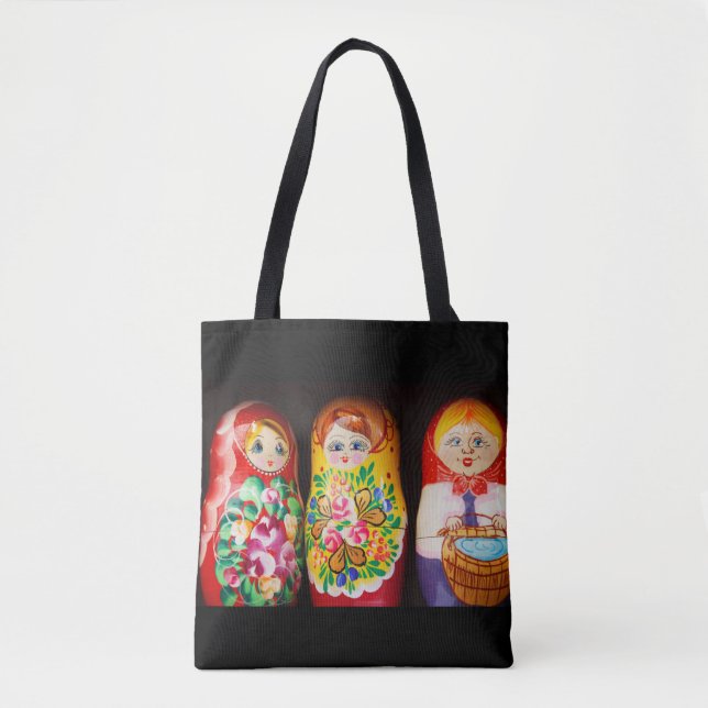 Farbenfrohe Matryoshka Dolls Tasche (Vorderseite)